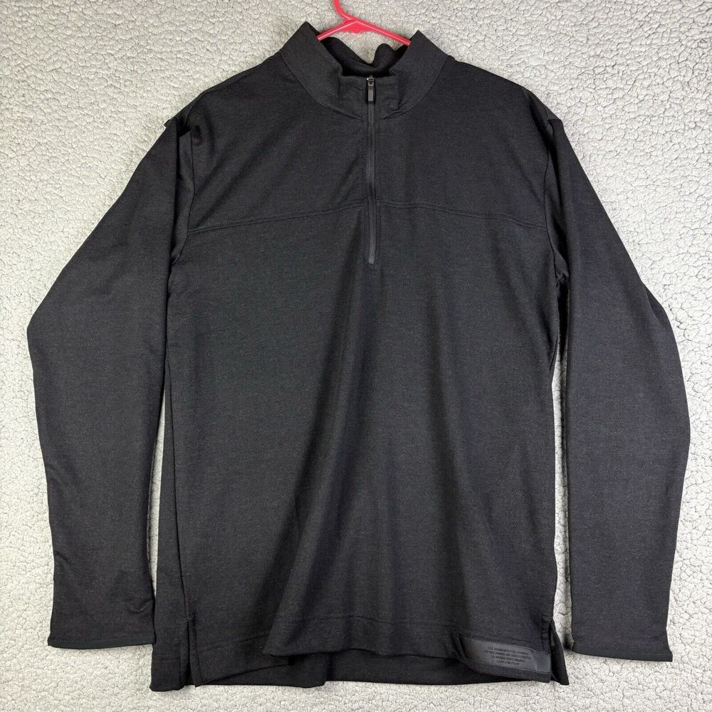 Adidas Shirt Mens L Gray Athletic Pullover Sweatshirt Mock‎ Neck 1/4 Zip LS NWT